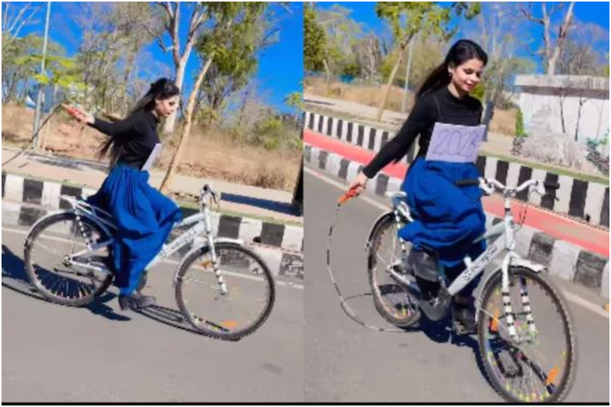 woman cycling