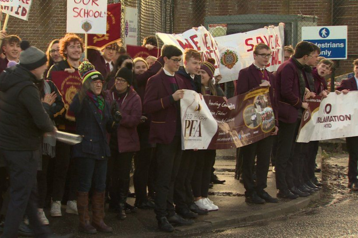 Downpatrick grammar school protest