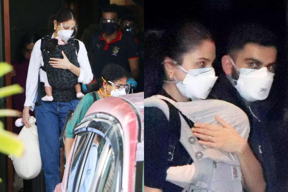 Vamika, Anushka Sharma and Virat Kohli arrive in Mumbai