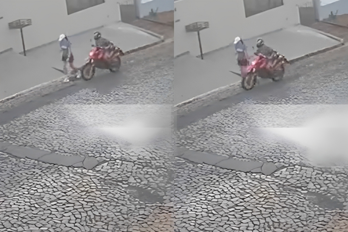 Biker grope pedestrian