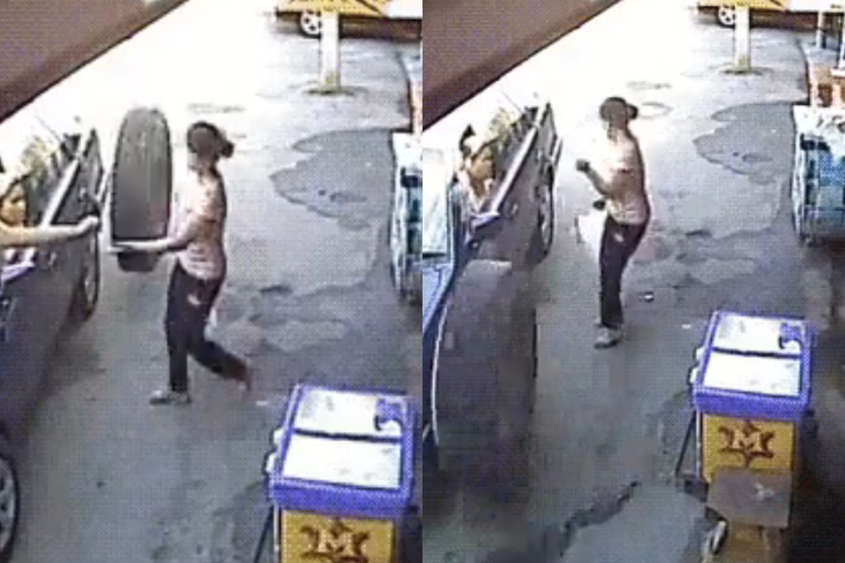 Woman avoids harm