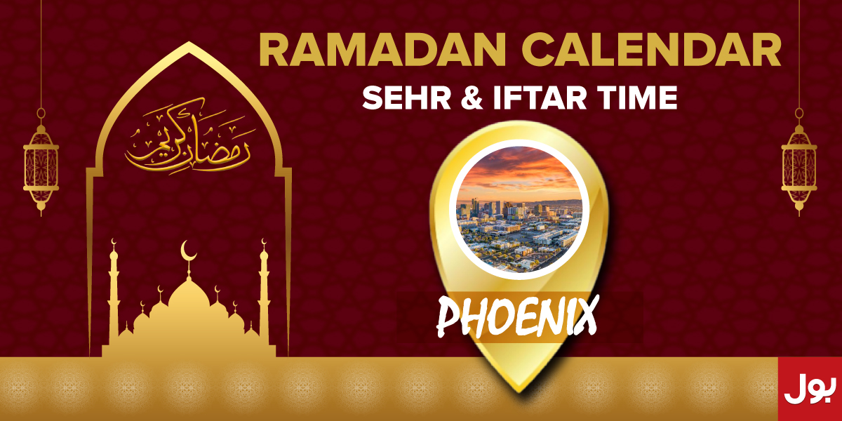 Ramadan Calendar Phoenix 2023 - Sehri and Iftar timing in Phoenix