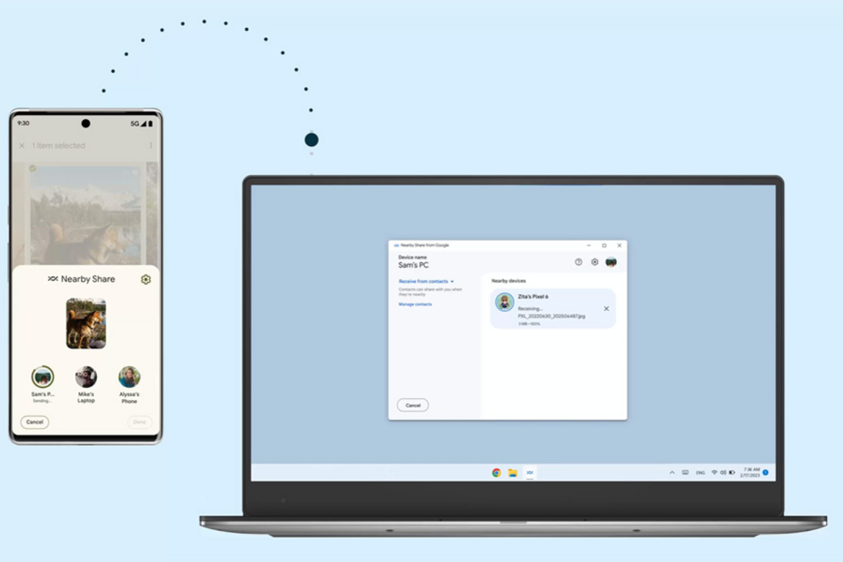 Google releases stable version of Nearby Share for Windows PCs