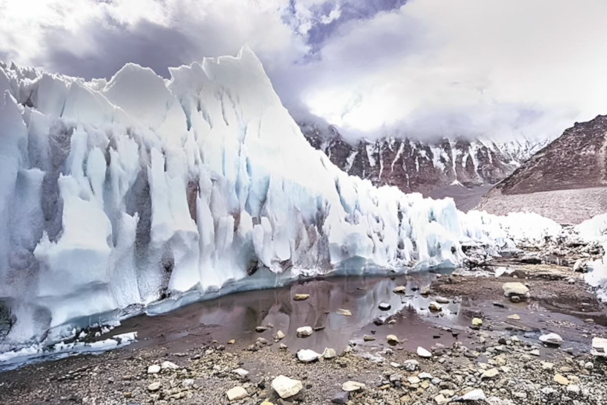 Glacier with White Sheets
