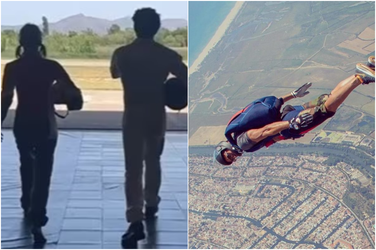 Farhan Akhtar skydiving