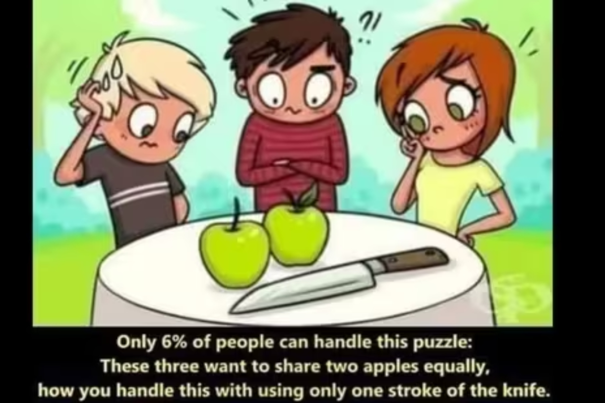 Brain Teaser: Can You Slice Two Apples into Three Equal Parts?
