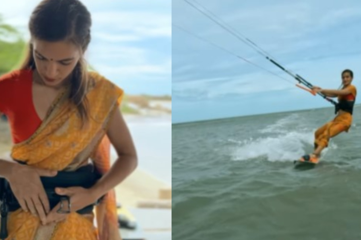 Woman Kite-Surfs in Saree, Sparks Debate Online