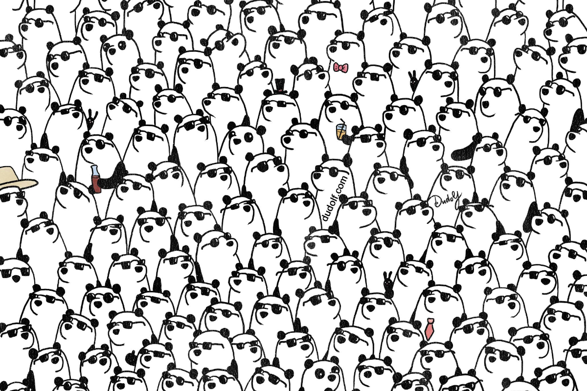 Brain Teaser: Can You Find the 3 Pandas Without Sunglasses?