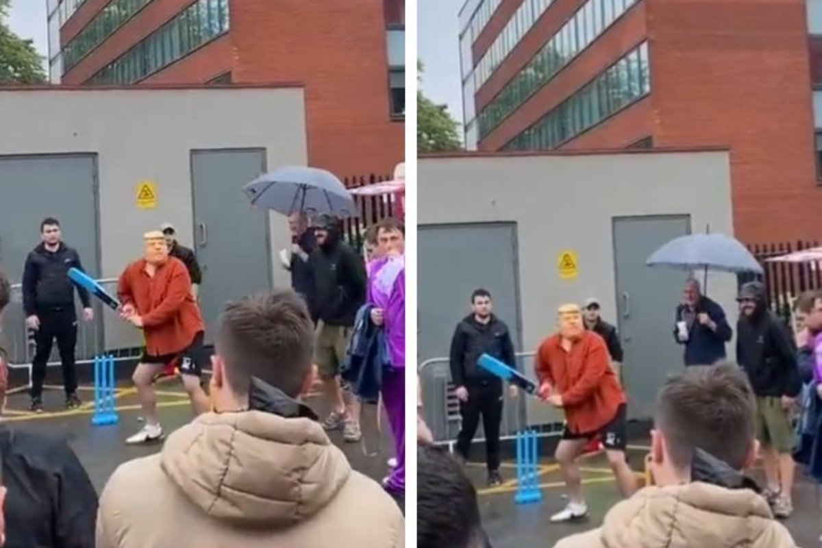 Donald Trump's Lookalike Shows Off His Cricket Skills