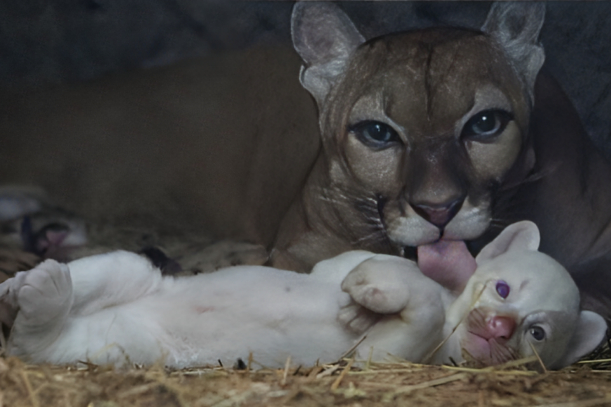 Albino Puma Cub