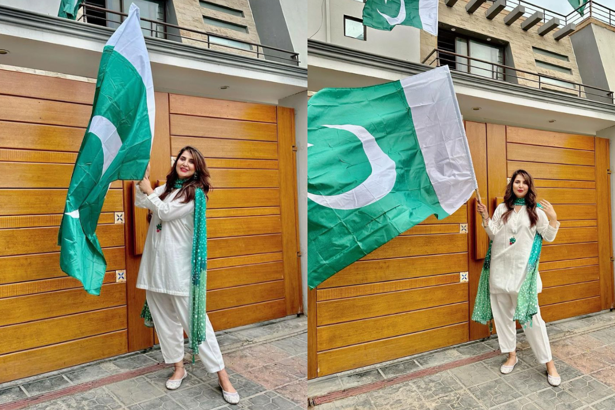 Areeba Habib Embracing Independence Day with the National Flag