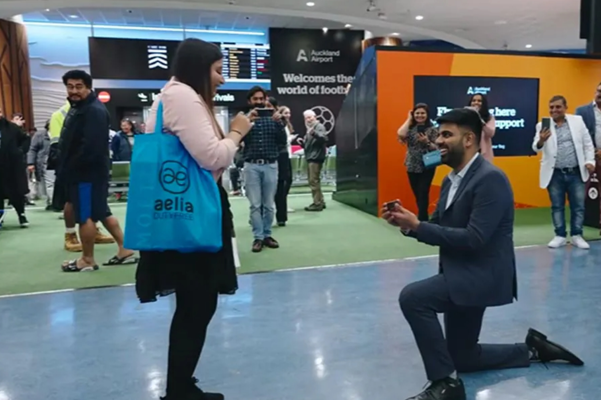 Bollywood-style proposal at Auckland airport goes viral