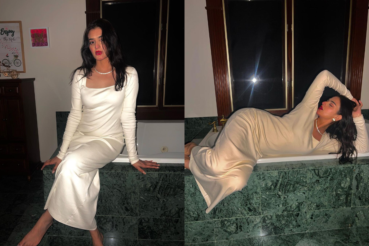 Hira Mani looks ravishing in a white bodycon dress