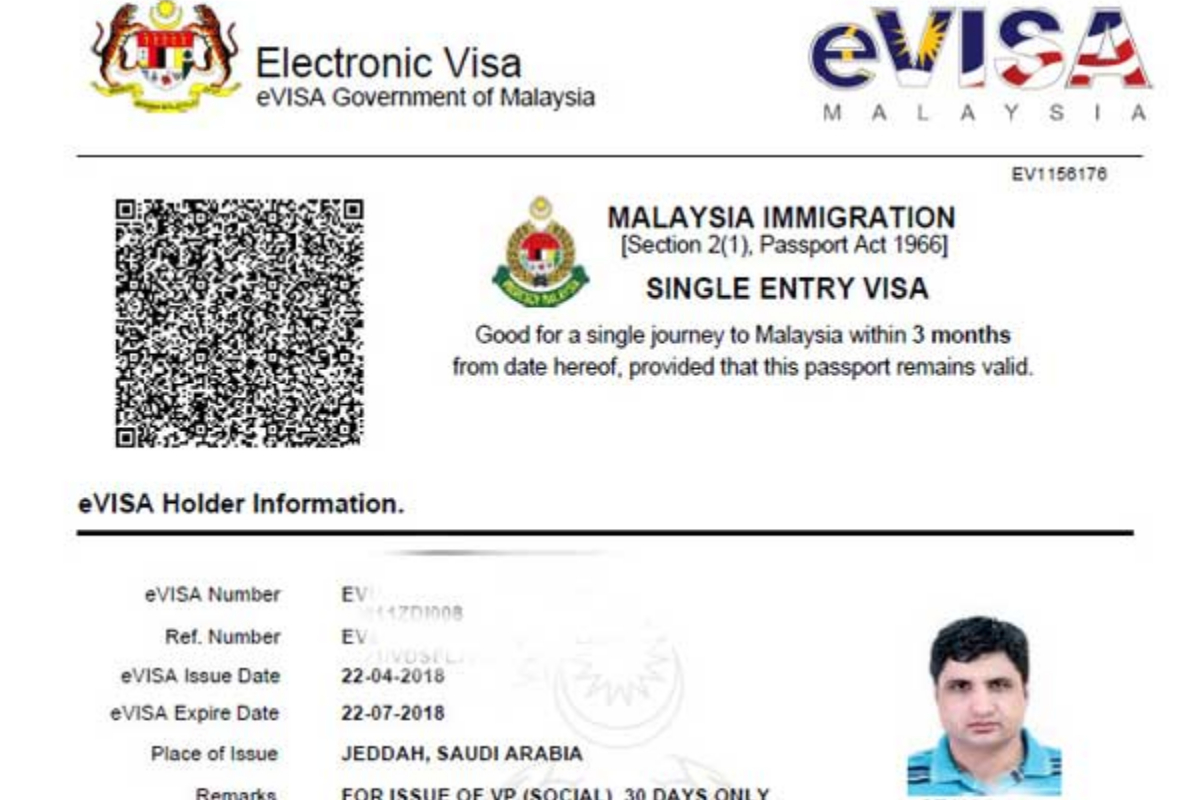 Malaysia visit visa fee for Pakistani