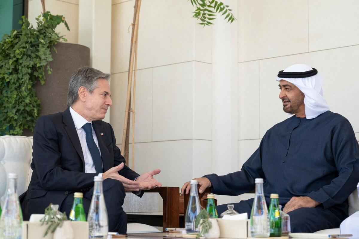 UAE president and US secretary talks about Impact of Gaza crisis