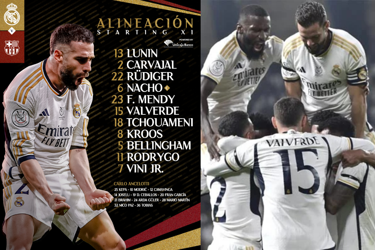 Madrid Unveils Starting XI for Spanish Super Cup against Barcelona
