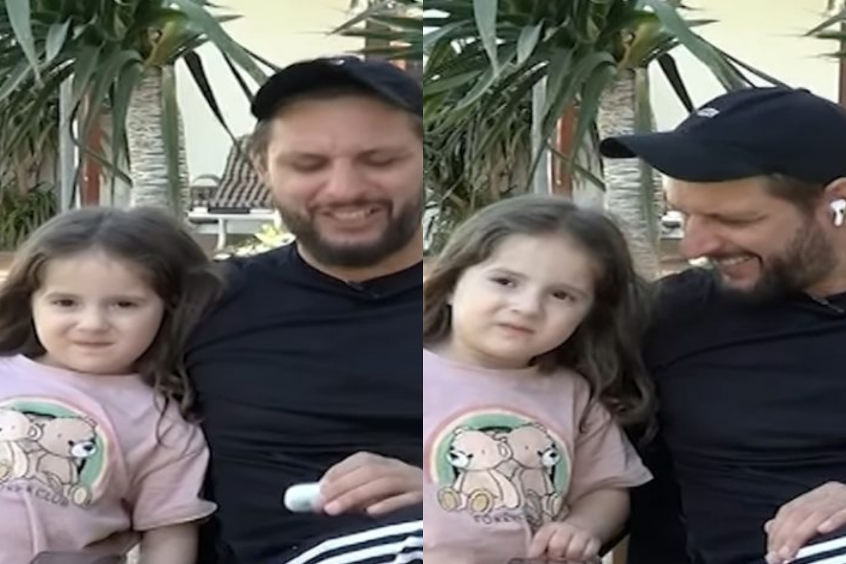 Shahid Afridi's adorable daughter joins him on live show