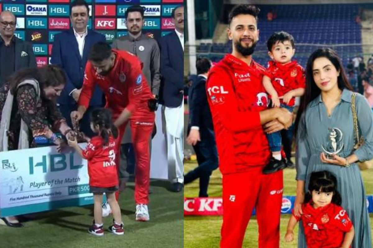 WATCH: Daughter of Imad Wasim accepts father's POTM award in an adorable moment