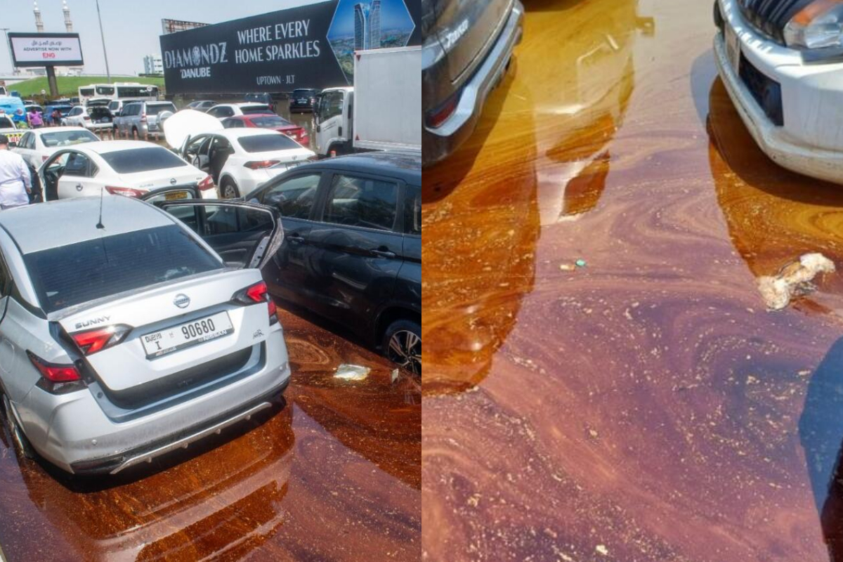 UAE: Car oil leaks in flooded water areas heighten residents' concerns