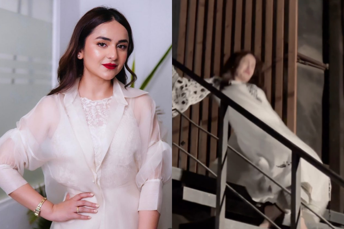 Yumna Zaidi fall down from stairs video during 'Gentleman' shooting gone viral