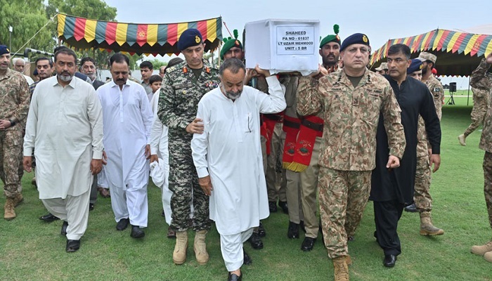 Funeral prayer of Lieutenant Uzair Mehmood Shaheed offered in Peshawar