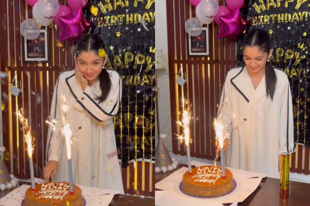 Aina Asif marks her birthday celebration on a drama set