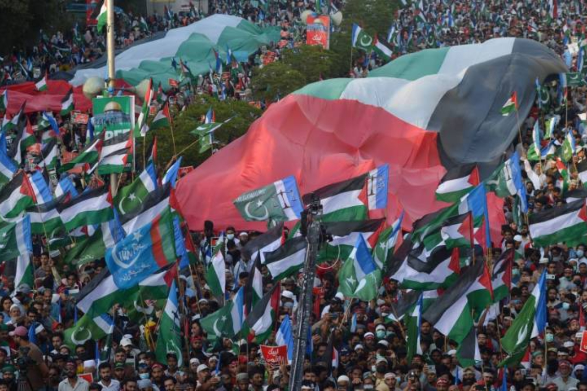 Jamaat-e-Islami holds solidarity Gaza march for in Karachi