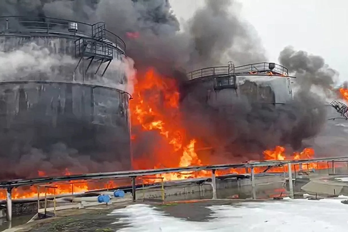 Drone attack sets Russian oil depot on fire, reports claim
