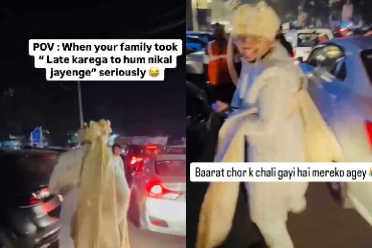 Viral video: Groom runs through traffic to catch his ‘Barat’ Netizens can't stop laughing