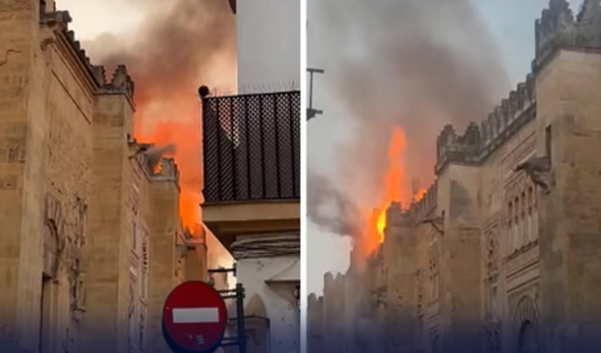 Massive fire erupts at historic mosque-cathedral of Córdoba in Spain