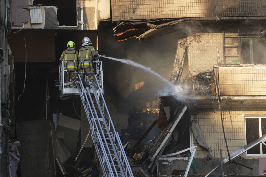 Russia launches largest air assault on Ukraine, strikes Kyiv government building