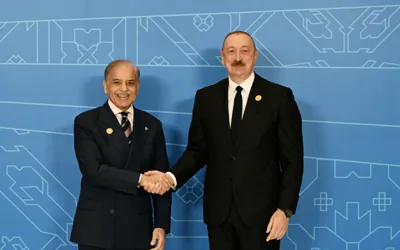 PM Shehbaz, President Ilham discuss bilateral ties at ECO Summit