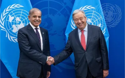 Shehbaz Sharif tells UN chief that Pakistan will defend itself aggressively against Indian provocations