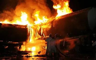 Five water tanker set on fire after speeding tanker kills another biker