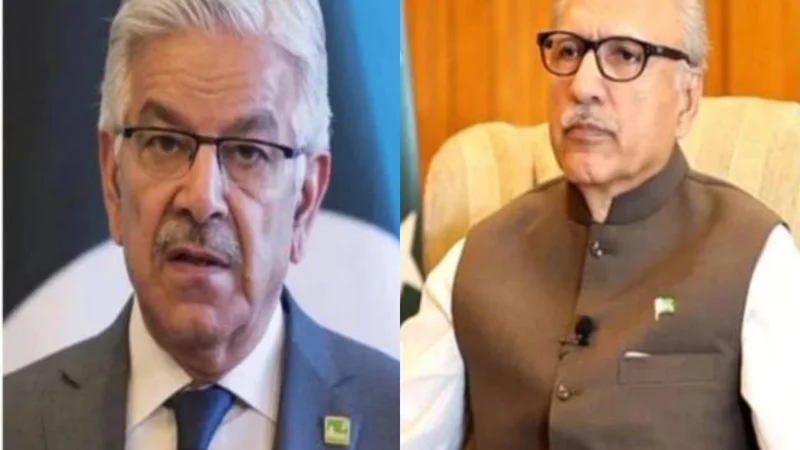 Khawaja Asif slams Arif Alvi for clinging to presidency despite PTI’s ouster