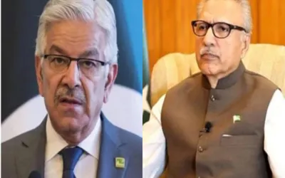 Khawaja Asif slams Arif Alvi for clinging to presidency despite PTI’s ouster