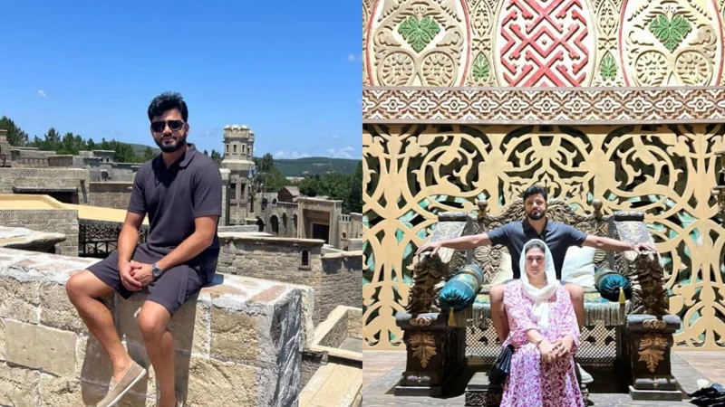 Cricketer Azhar Ali Visits Set of Pak-Turk series Salahuddin Ayyubi With Family