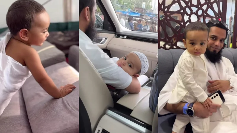 Adorable video of Sana Khan’s son Tariq Jamil during Hajj journey