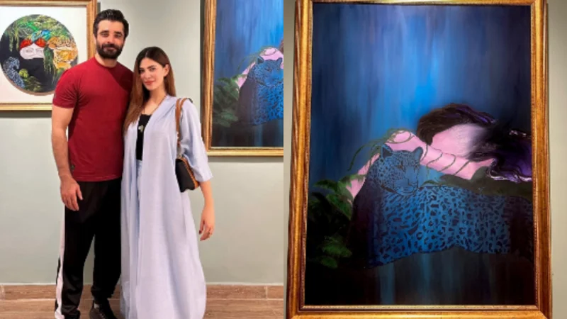 Hamza Ali Abbasi Applauds Wife Naimal Khawar's Art Exhibition
