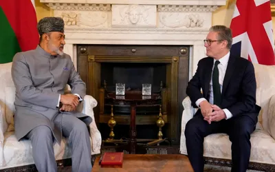 British Prime Minister Welcomes sultan of Oman in London meeting