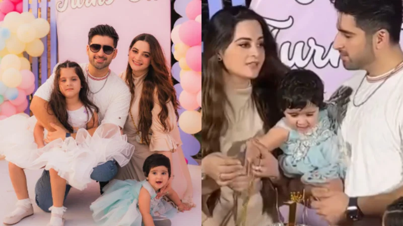 Aiman Khan and Muneeb Butt Unveil Daughter Miral’s Face on Her First Birthday
