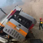 Five killed, 27 injured as passenger bus plunges into ravine in Chakwal