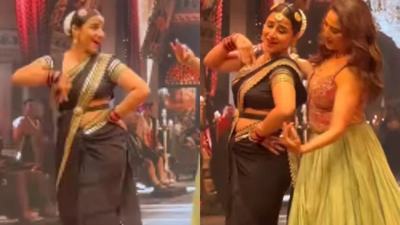 Vidya Balan accidentally falls during dance performance with Madhuri Dixit