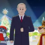 Putin meets talking cat and dog in popular Russian cartoon