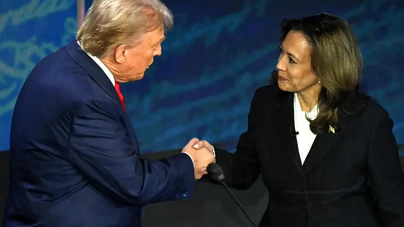 Harris and Trump tied in first official result of election