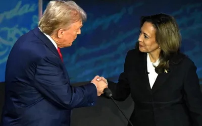 Harris and Trump tied in first official result of election