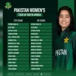 Pakistan women’s squads lineups for South Africa tour
