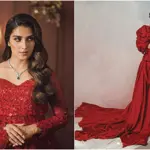 Ayeza Khan Shines in Stylish Red Dress
