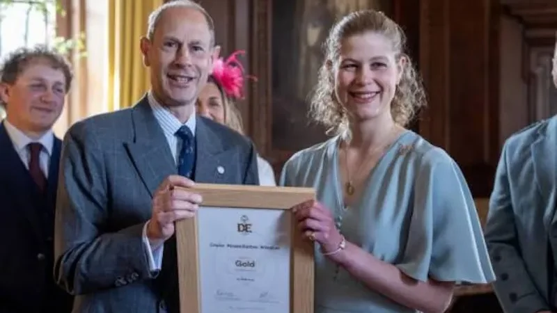 Lady Louise receives Duke of Edinburgh Gold Award from father Prince Edward