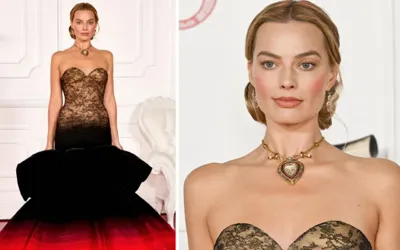 Margot Robbie stuns in historic Mughal necklace at LA premiere